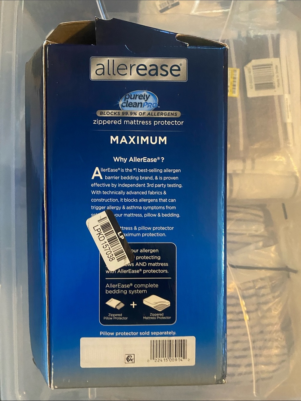Allerease Maximum Zippered Mattress Protector in Blue - Picture 4 of 5
